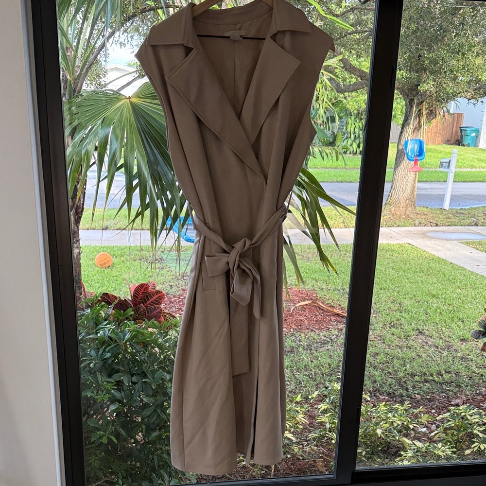 H&M Tan Midi Trench Dress
